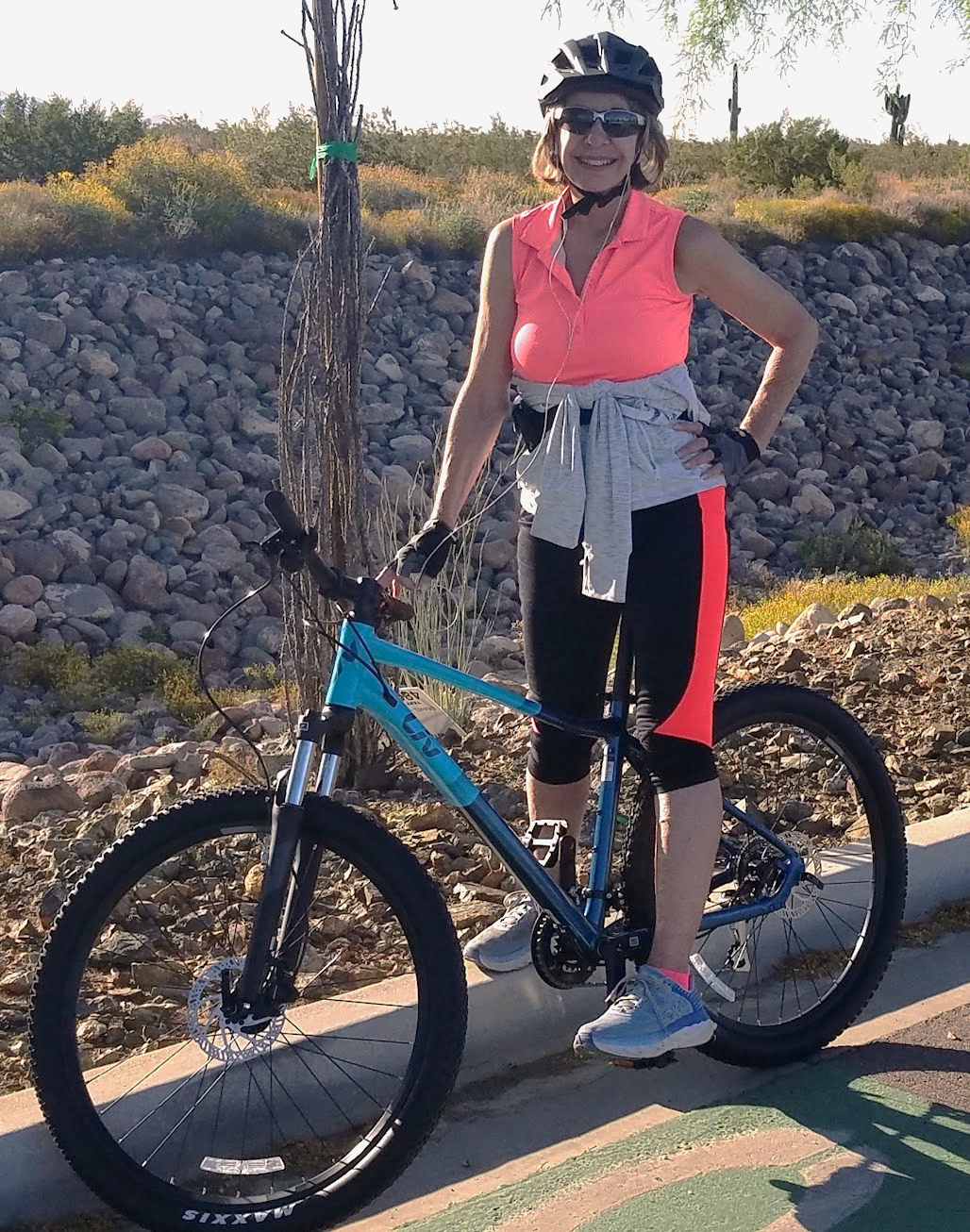 Laurie on bike Laurie on bike